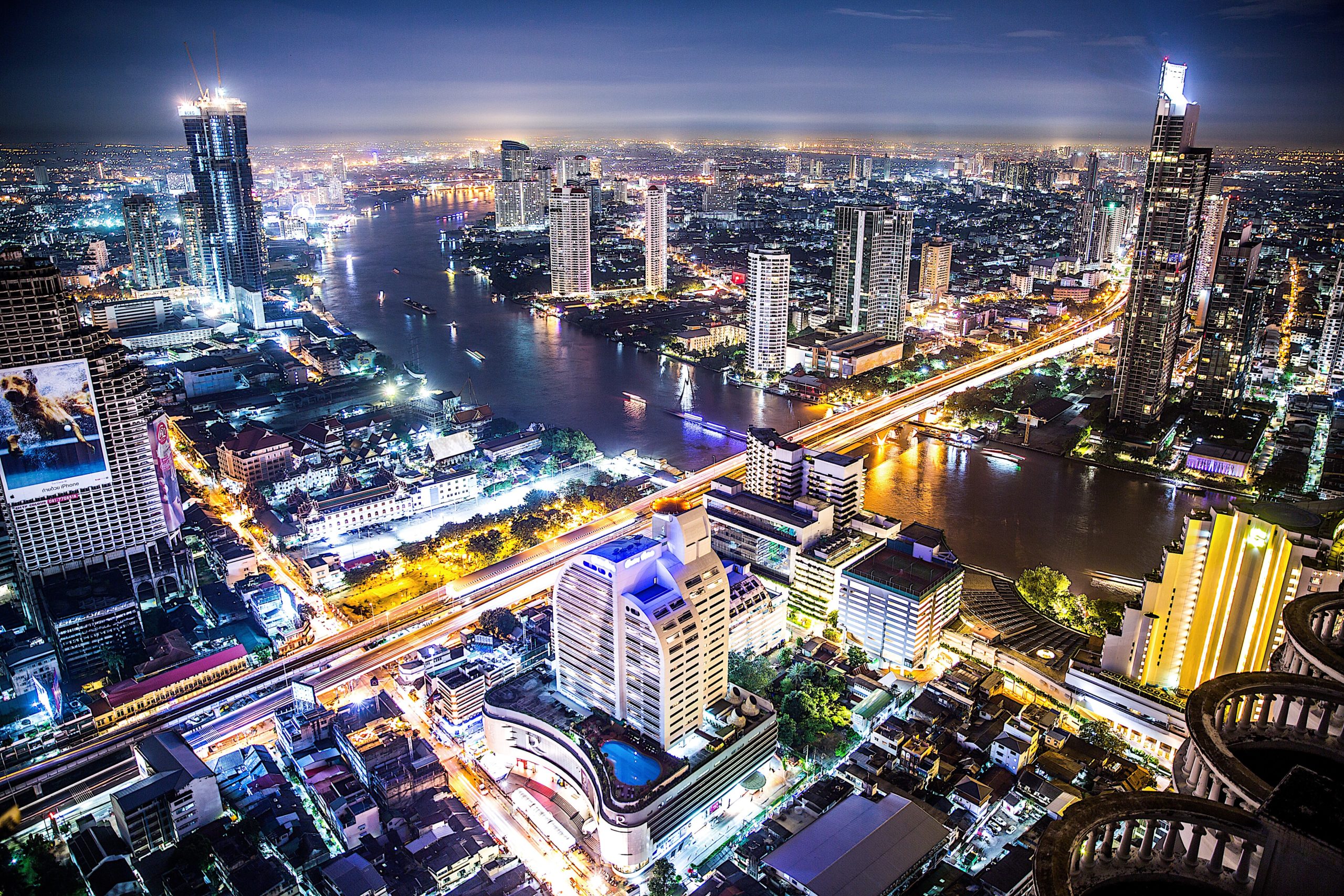 Arial view of Bangkok, Thailand