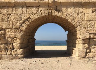 Caesarea Aqueduct Beach
