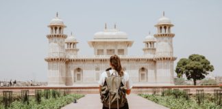 Woman traveling in India