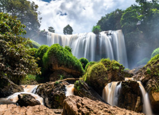 Elephant Waterfalls on the Cam Ly River near Da Lat in Vietnam