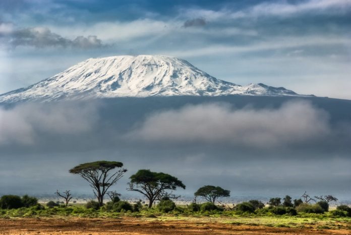 View of Kilimanjaro from Amboseli national park, Kenya.
