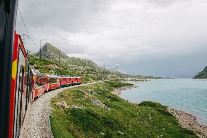 A train trip in Poschiavo, Switzerland