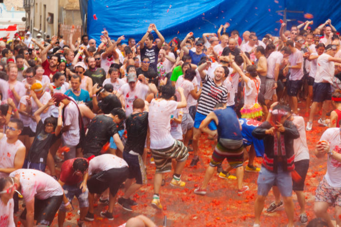 La Tomatina festival in 2013 in Bunol, Spain