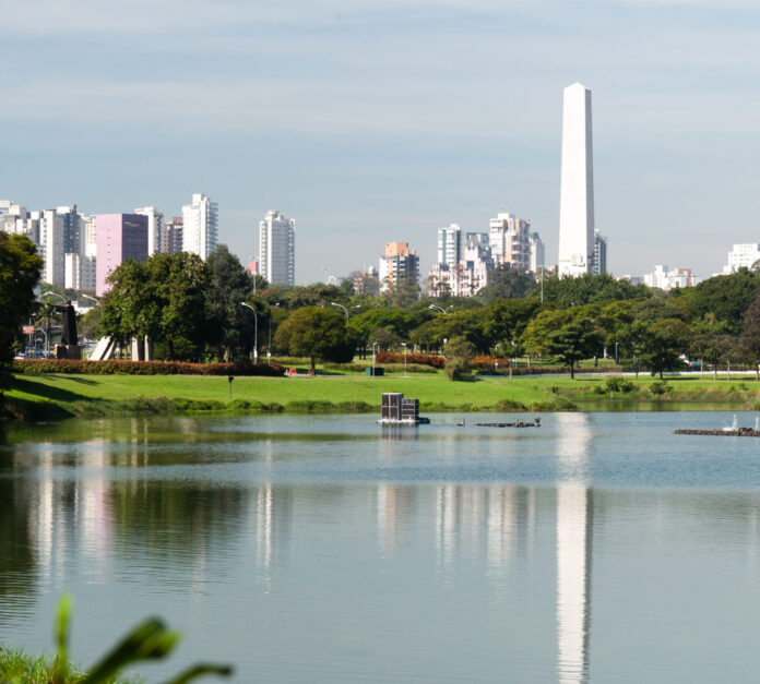 The obelisk of Sao Paulo in Ibirapuera Park.
