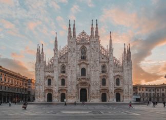 Duomo Cathedral Square in Milan, Italy