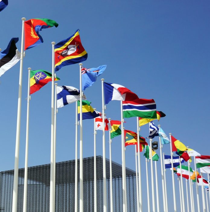 Flags at Dubai Expo 2020