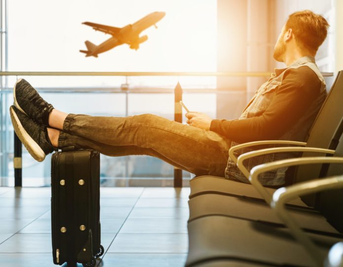 Man sitting at the airport