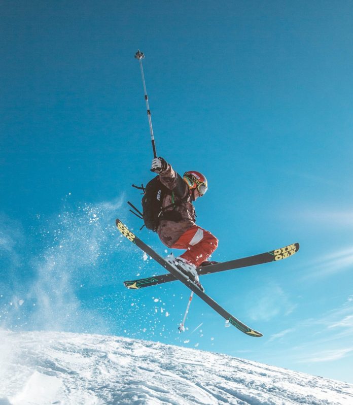 Man doing a ski jump