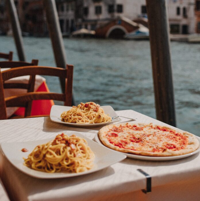Pizza and pasta in Italy