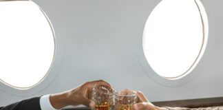 Cheers on plane