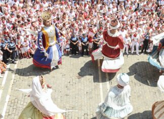 Dancing in Pamplona, Spain