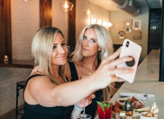 Selfie in restaurant